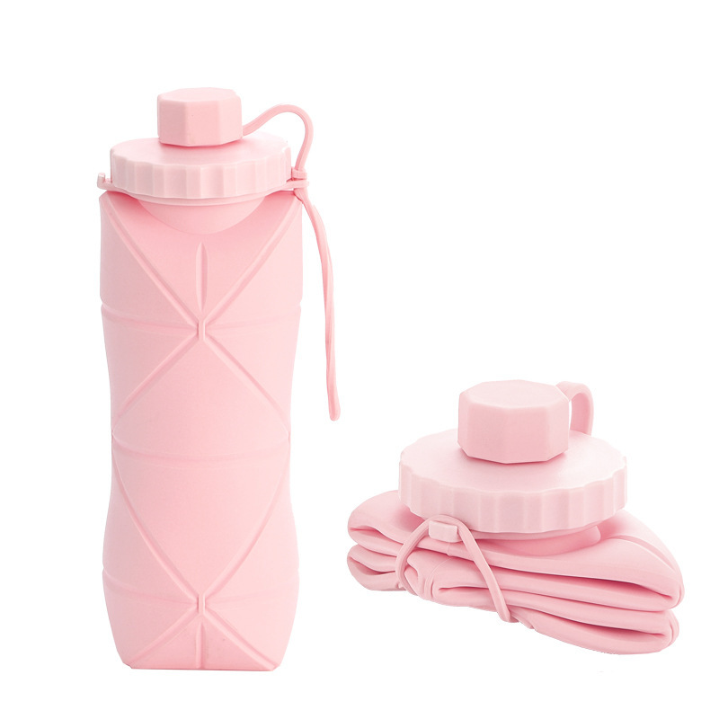 600ml Folding Silicone Water Bottle Sports Water Bottle Outdoor Travel Portable Water Cup