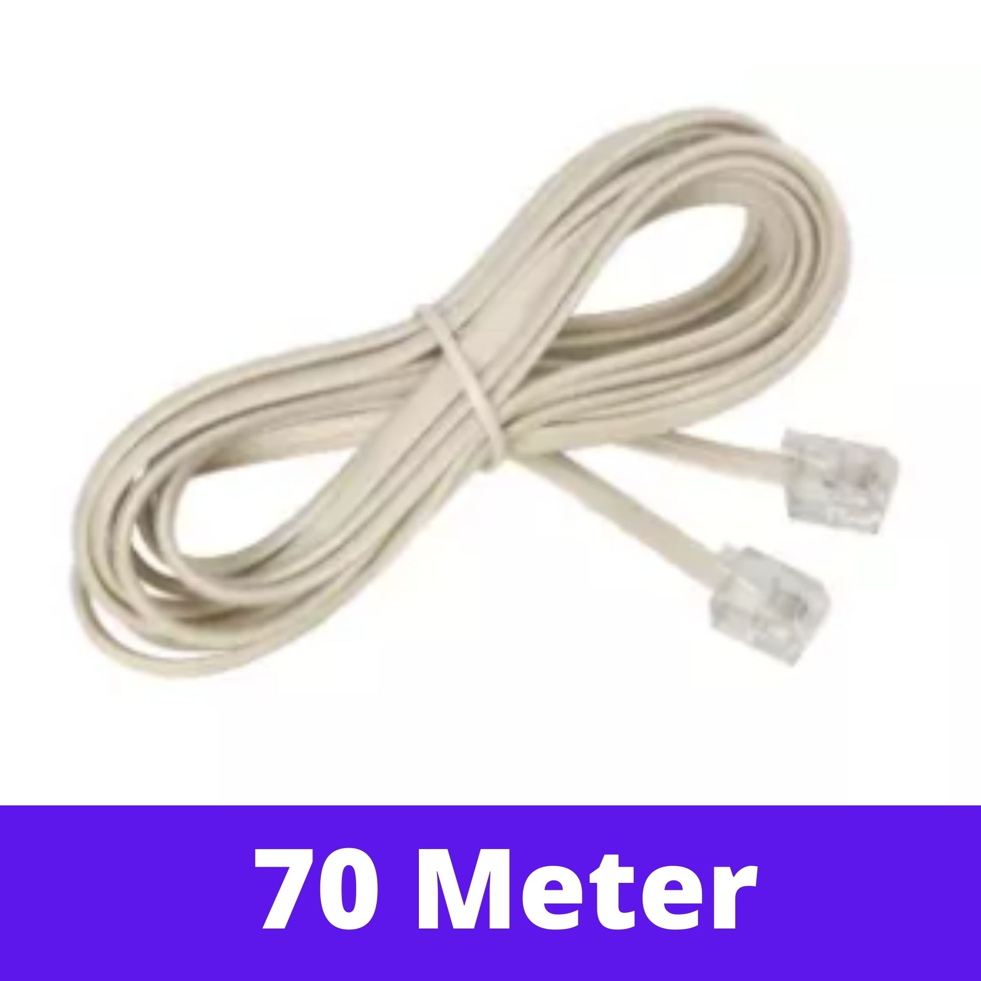70 Meter Telephone / Intercom PBX Ready Cable Extension RJ11