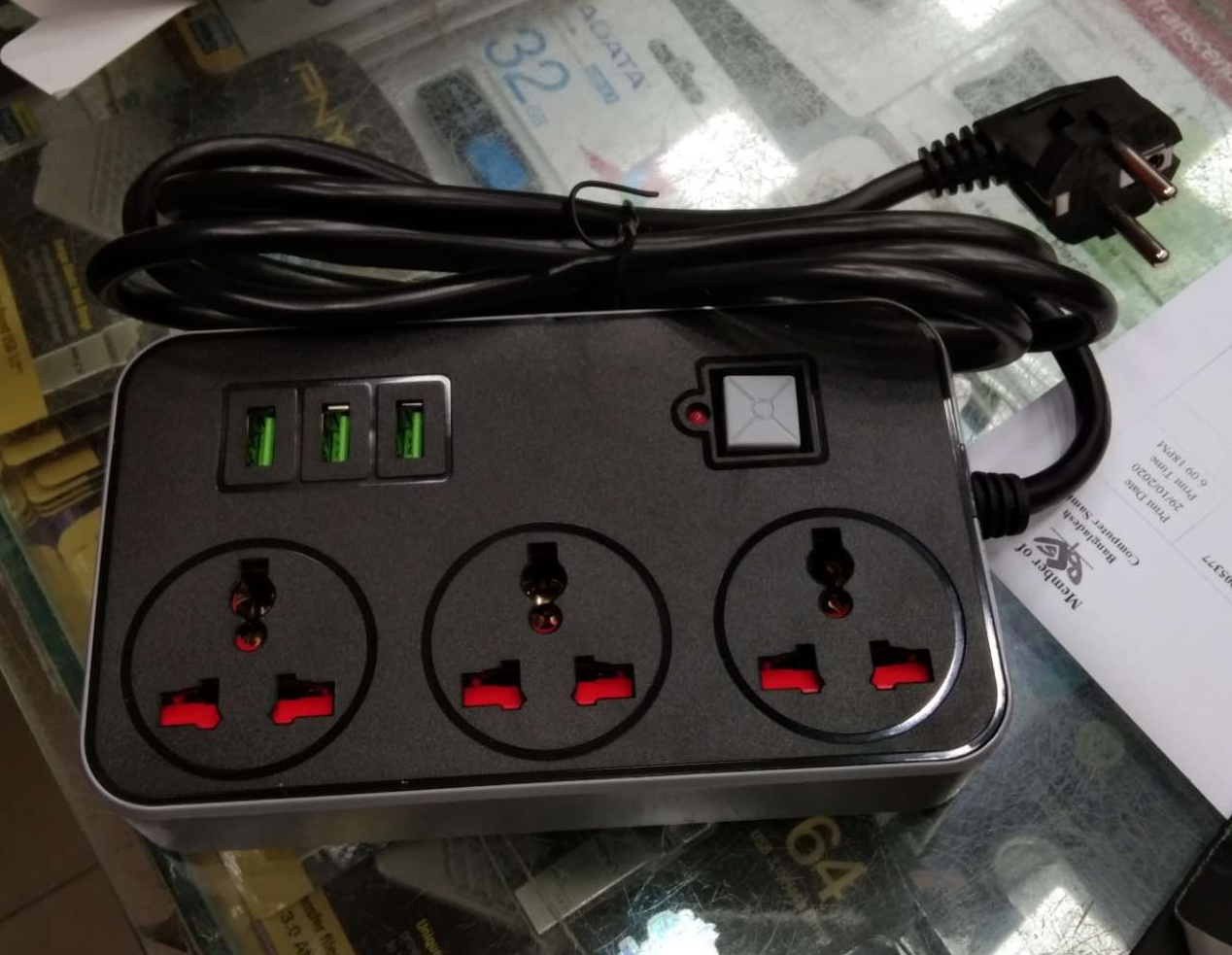 Multi plug 3 USB 3 power Socket