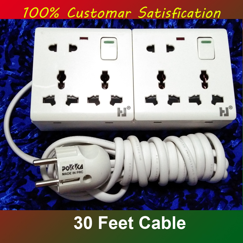 Handmade Multiplug (Heavy Duty + Long lusting) 6 Port with Universal Socket and 30 Fit 100% Copper cable