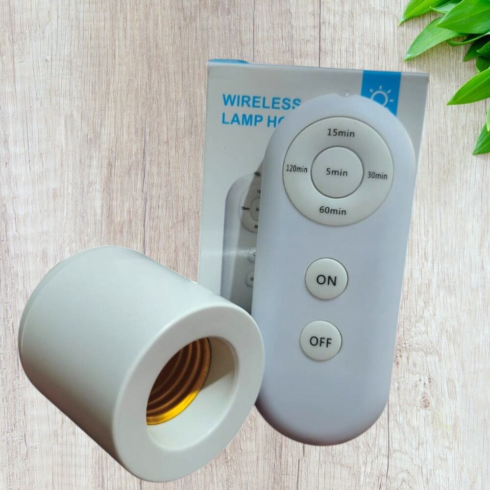E27 Wireless Lamp Holder with Remote Control 428A Smart Wireless Timer Switch for Bulb (Pin to Patch)