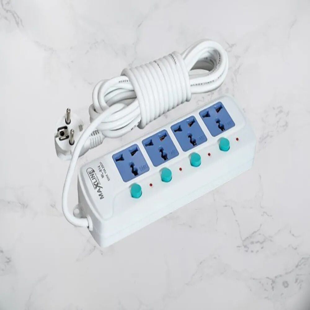 Maxline ML-814 4 Port Extension Socket Multiplug with Individual Switches