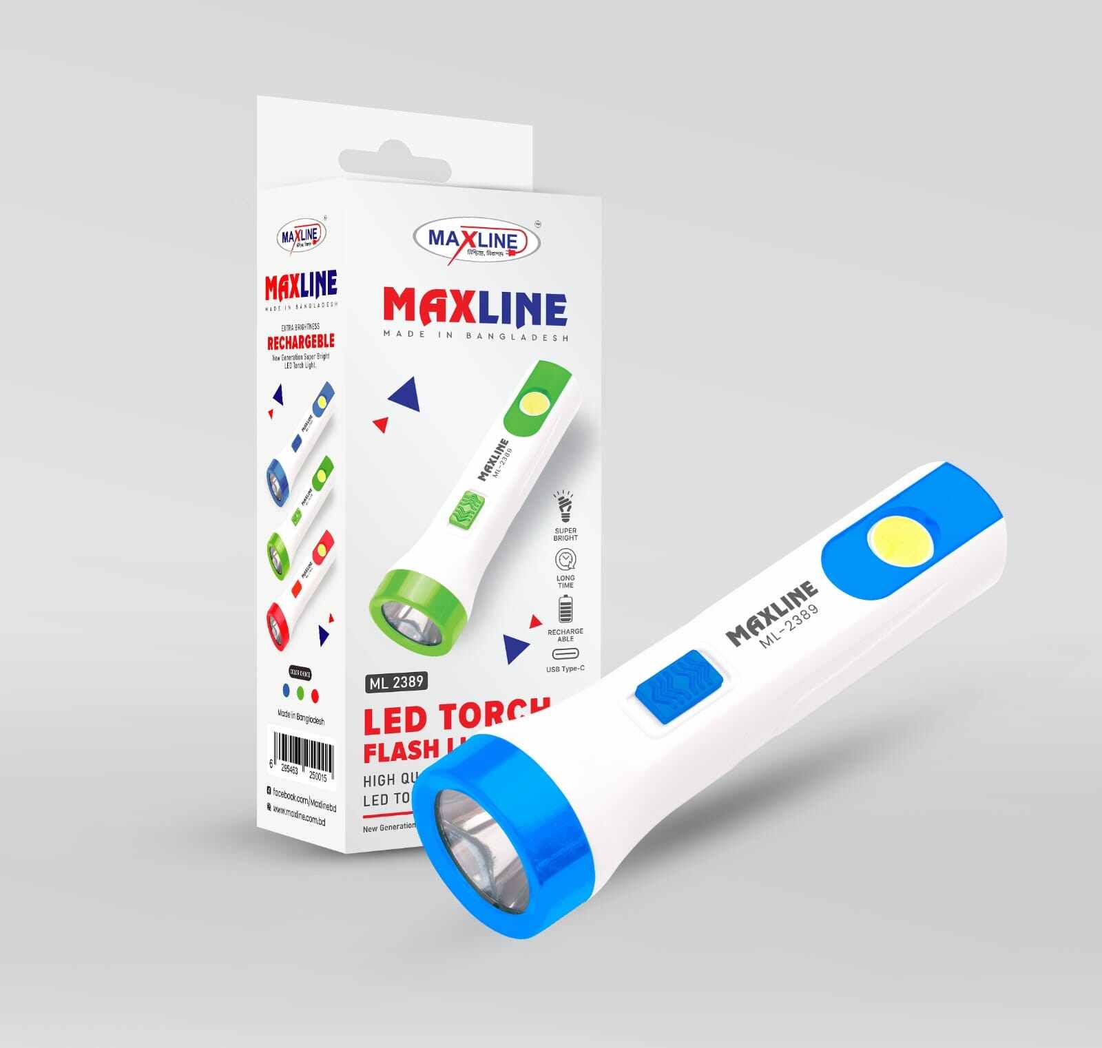 Maxline ML-2389 LED Torch Flash Lights