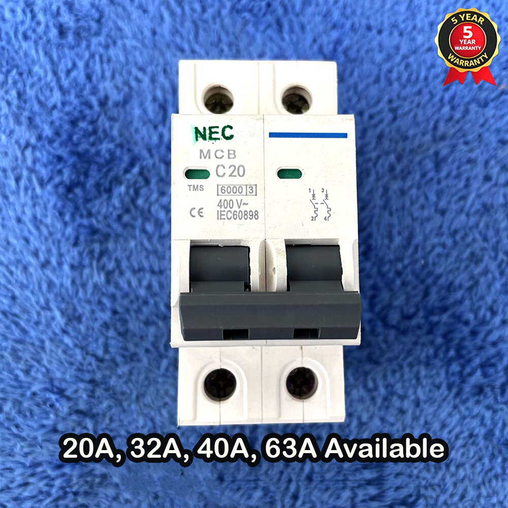 Double Pole (DP) Circuit Breaker High Quality 20A 32A 40A 63A MCB Safety Switch for Home & Industrial Use