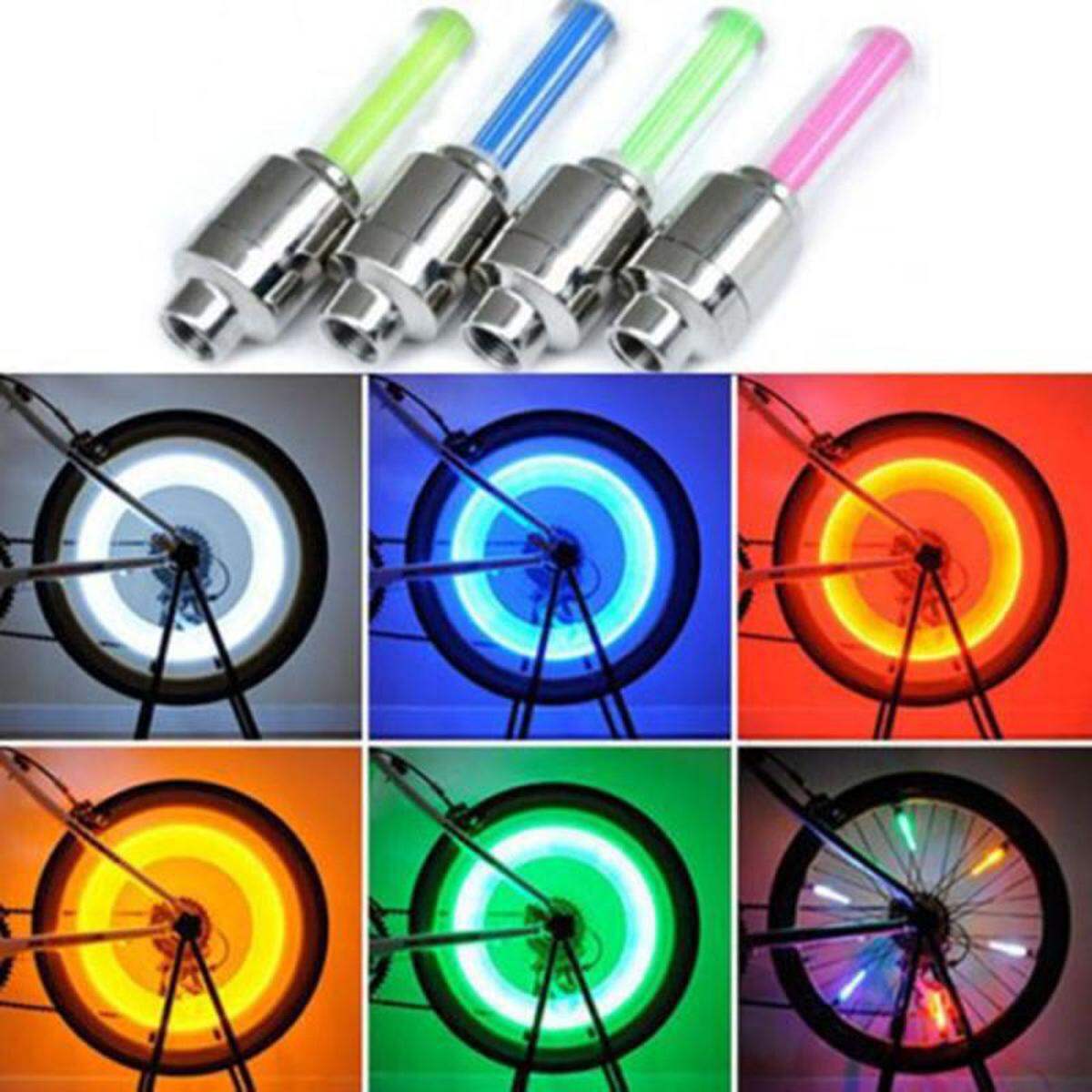 Bike wheels LED Light Bicycle Tube Nosle LED Light 2, PC Bicycle Accessories