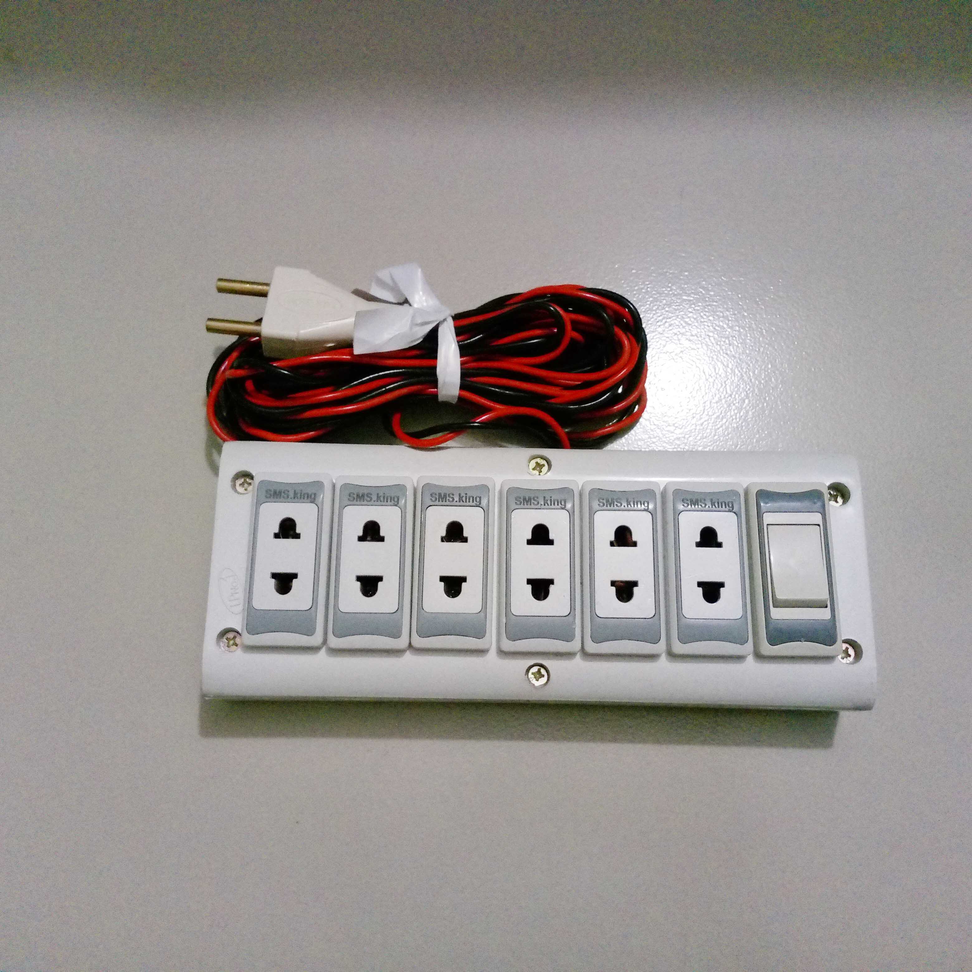 Hand made Multiplug (Heavy Duty + Long lusting) 6 Point with Switch and 15 Feet 23/76 100% Copper cable