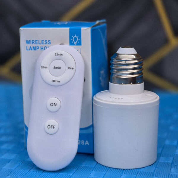 E27 Wireless Lamp Holder with Remote Control 428A Smart Wireless Timer Switch for Bulb (Patch to Patch)